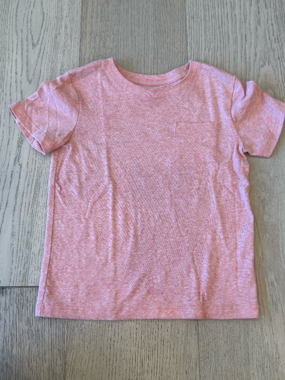 Cat & Jack Heathered Coral Pocket Tee Shirt Size 4T EUC